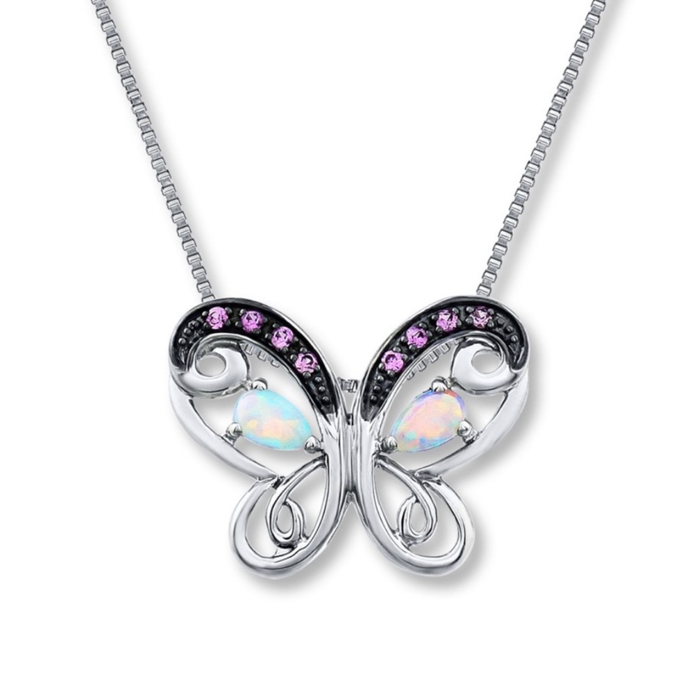 Opal Butterfly Necklace